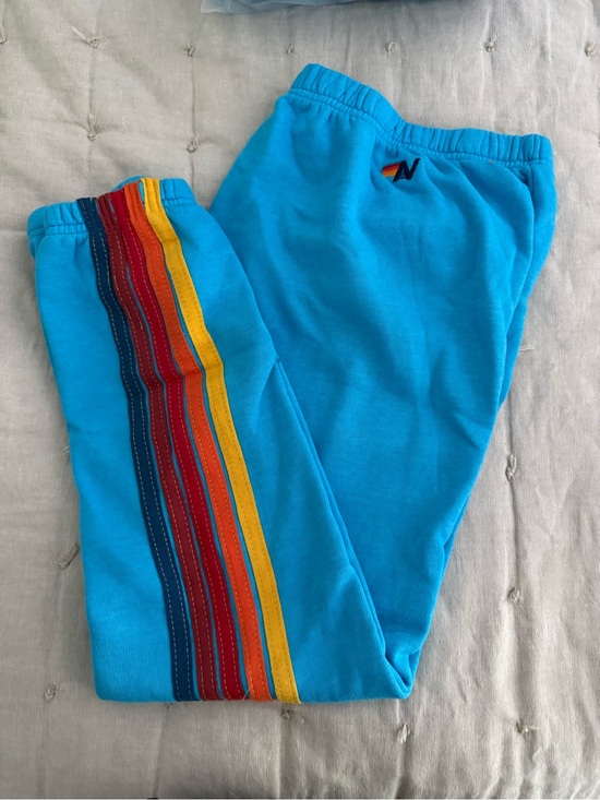Aviator Nation Other - NEW Aviator Nation Kids Youth Turquoise Blue Sweatpants with Stripes size 10
